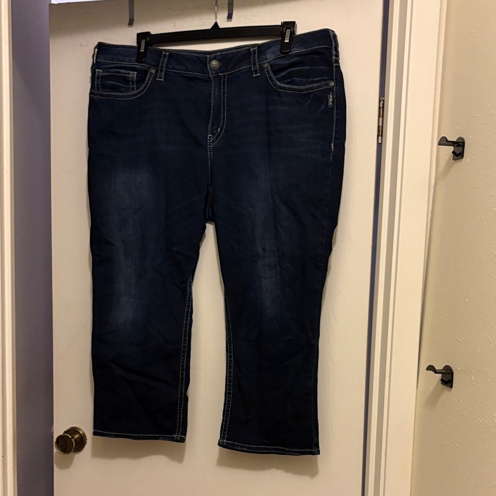 Silver Women's Dark Blue Jean Capri